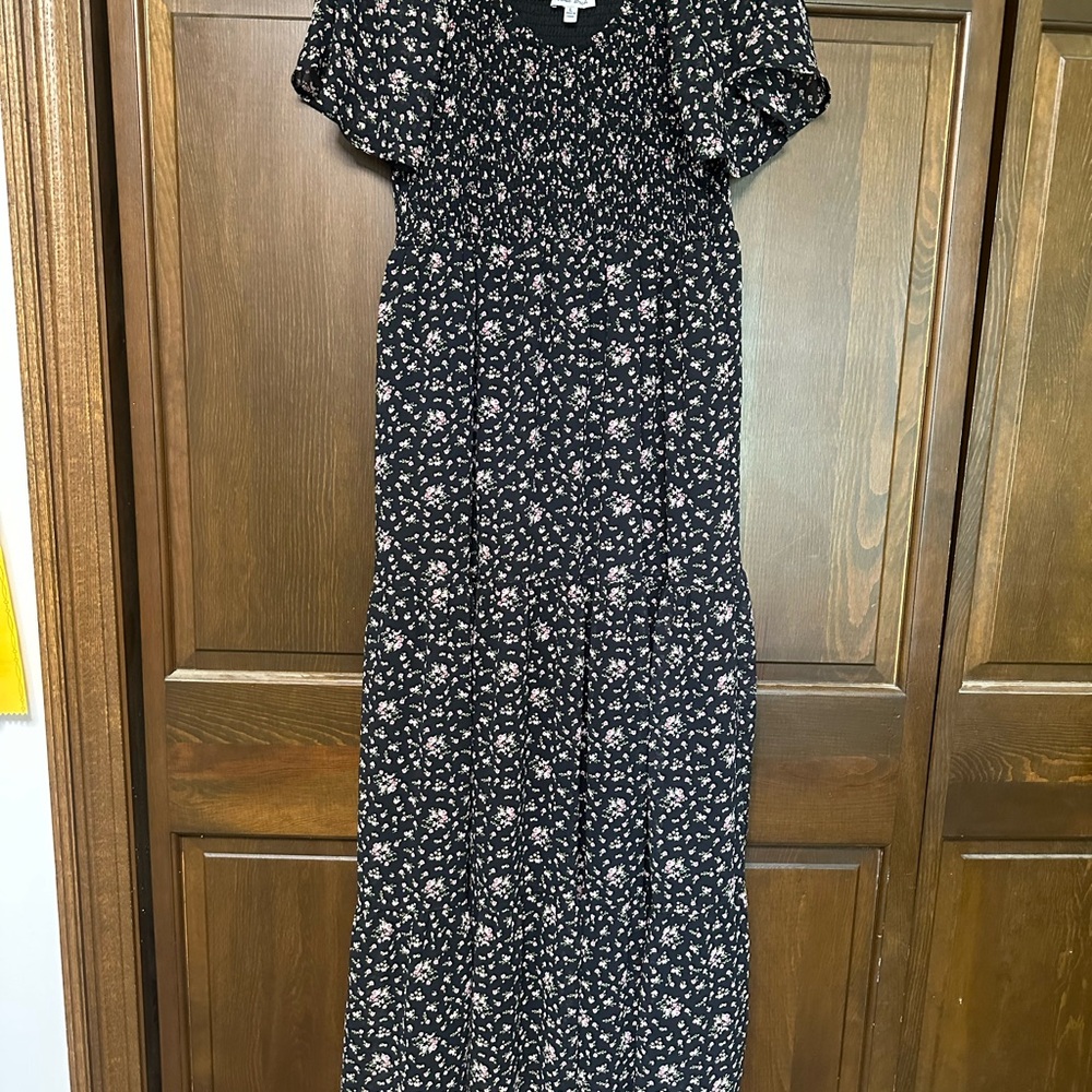 White Birch Black Floral Maxi Dress